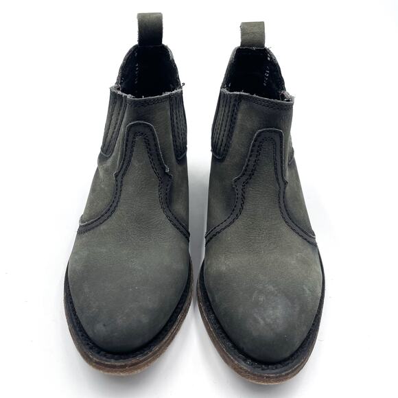 Liberty Black Moneta Booties Black Leather Western Ankle Boot Block Heel Sz 7 - Picture 4 of 9